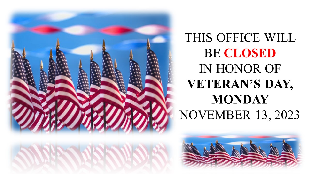 Veteran's Day Office Closure 2023